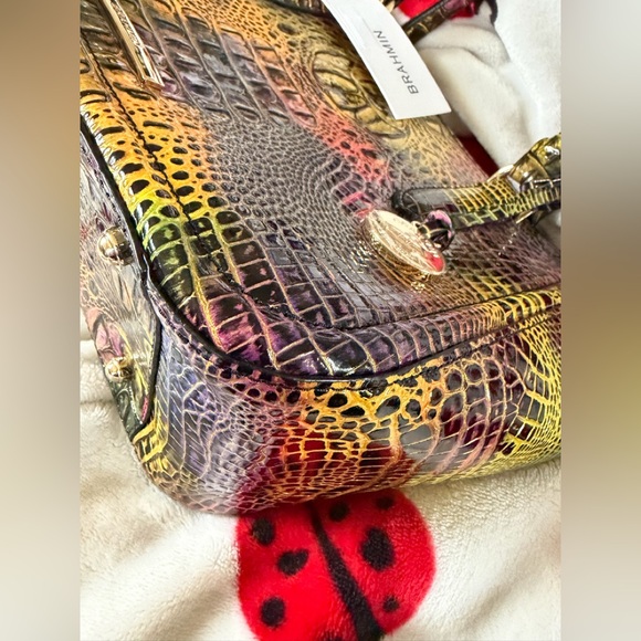 Brahmin Small Ashlee Satchel in Neon Lights Rtl $315 offering at 37% off retail - Picture 8 of 11